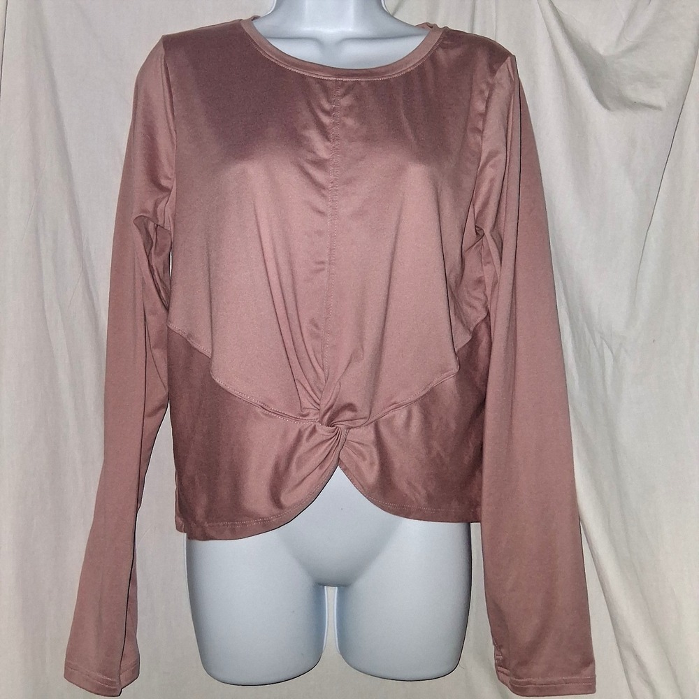 Zobha Long Sleeve Athletic Shirt Top Women's Size L Stretch Athleisure Workout